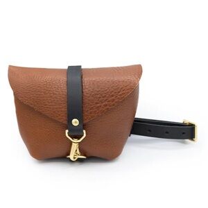 Glad & Young brown and black leather adjustable Fanny pack